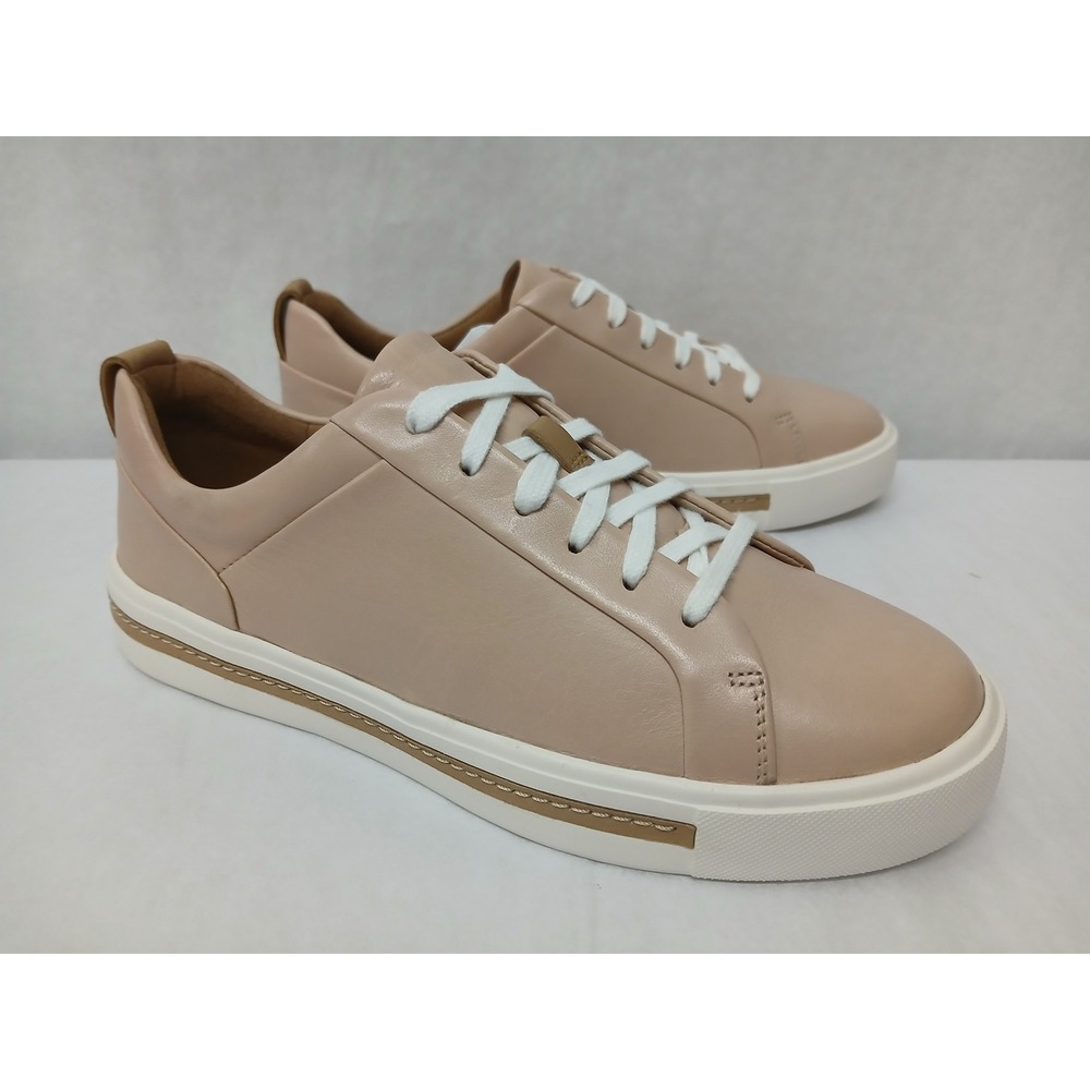 Clarks Un Maui‎ Lace Womens Leather Sneakers Walking Shoes 26140167 Pink Sz 6